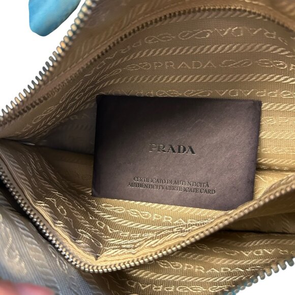 Prada Women's Handbag Blue Nylon Shoulder Purse - Picture 5 of 9